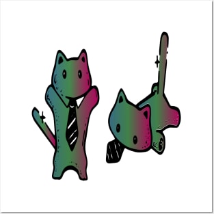 cat tie Posters and Art